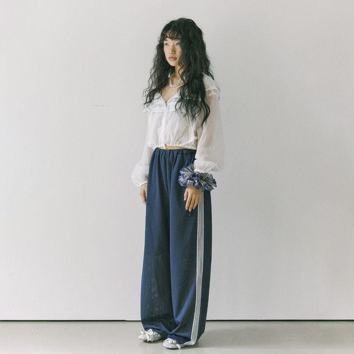 Air mesh track pants / Navy