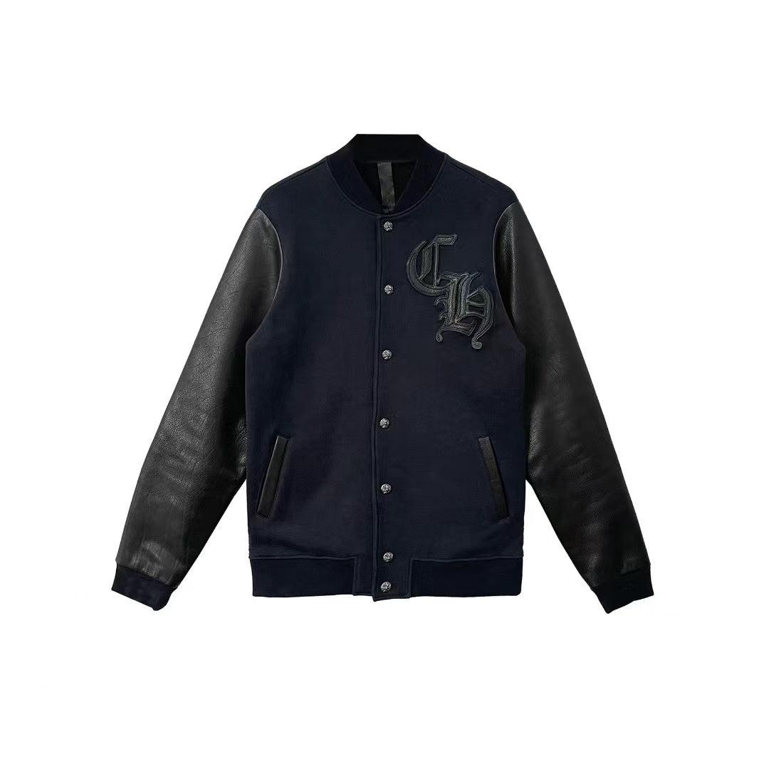 Chrome Hearts Black Letterman Varsity Jacket - XL