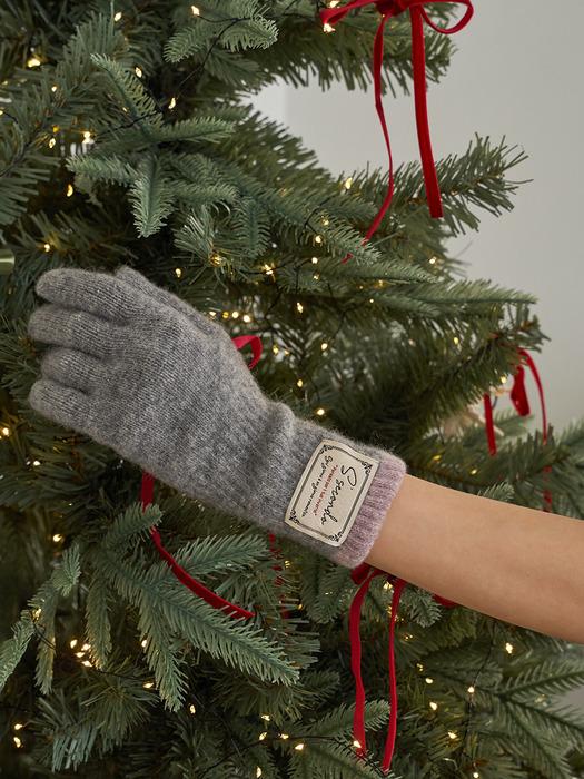 Lambswool pastel harmony knit gloves, Airi_5 colors