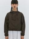 GLOSSY HOODIE ANORAK (KHAKI BROWN)