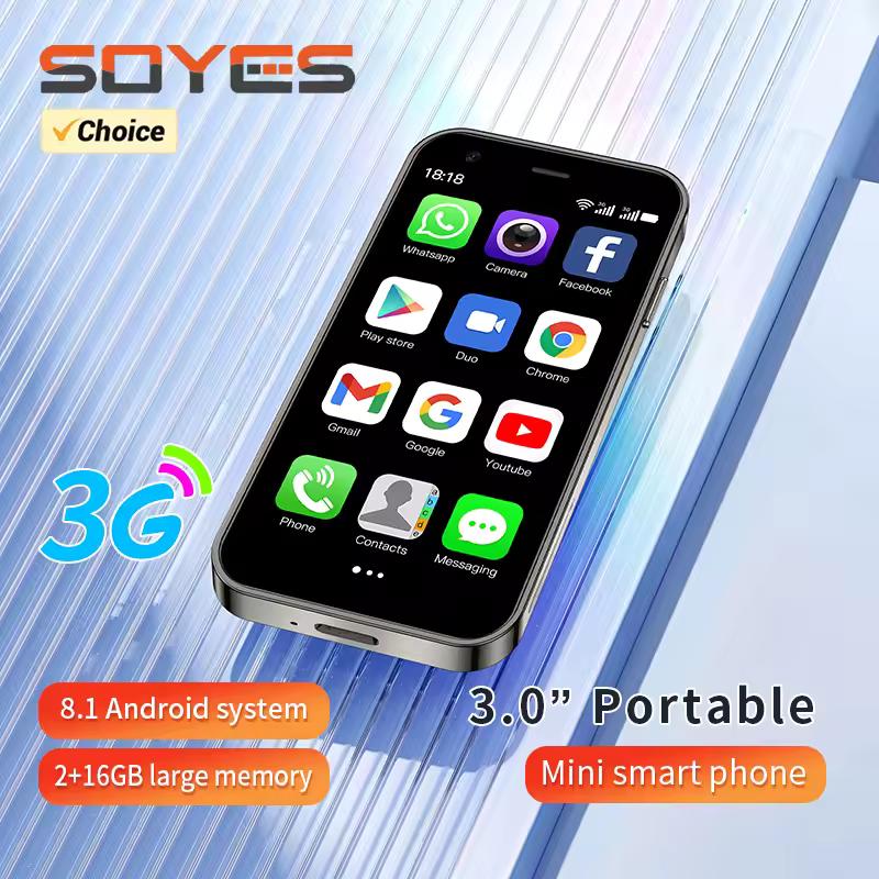 SOYES XS15 미니 스마트폰 3.0" Android8.1 쿼드 코어 2GB RAM 16GB ROM 듀얼 SIM 대기 3G 네트워크 소형 전화기