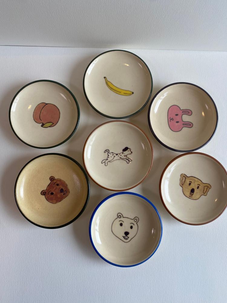 일본 다이삭 마메사라 콩접시 플레이트  토끼 오브제 DAISAK