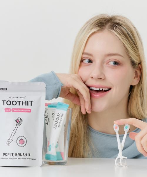 투스잇 물없이 양치하는 5in1 일회용 칫솔 10개입