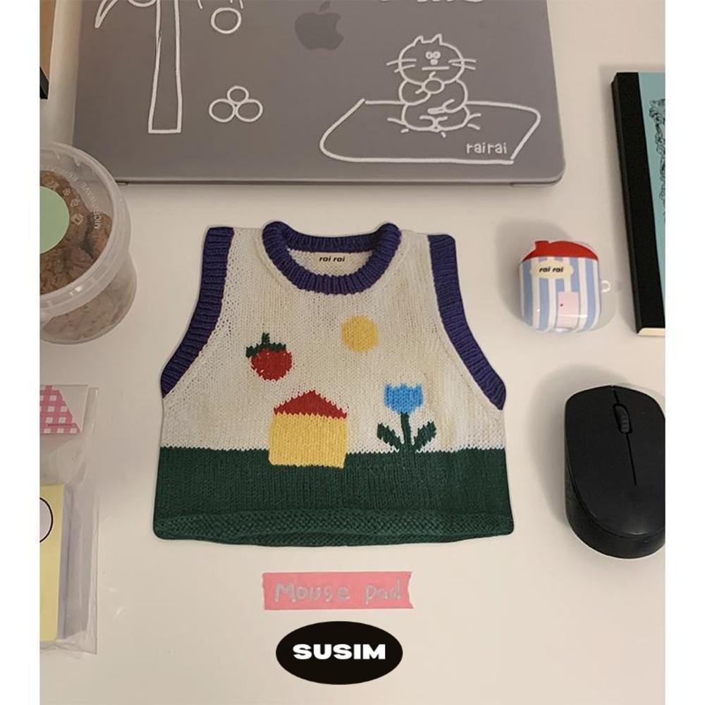 수심 Knit Mouse Pad 니트 마우스 패드 귀여운 감성 유니크 데스크 받침대