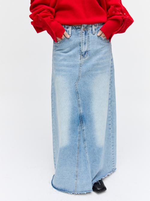 플리즈프로젝트(PLZPROJECT)  MAXI DENIM SKIRT, MEDIUM BLUE - 사이즈 & 후기 | 무신사