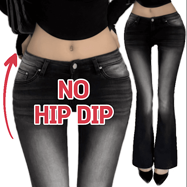 룩캣미 골반뽕 [ MADE : 타사 비교 불가 ] 딥업 골반 패드 반 하이 로우라이즈 부츠컷 데님 청바지 팬츠