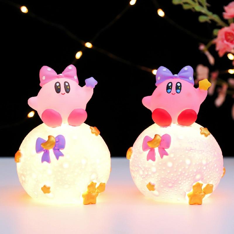 귀여운 애니메이션 귀여운 커비 작은 야간 램프 볼 램프 침실 장식, 어린이 학생 창의적인 생일 선물, 4 가지 스타일