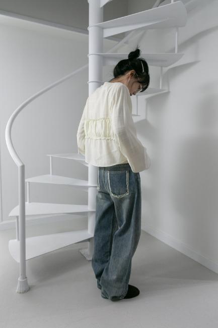 rough vintage washing denim(S-M)