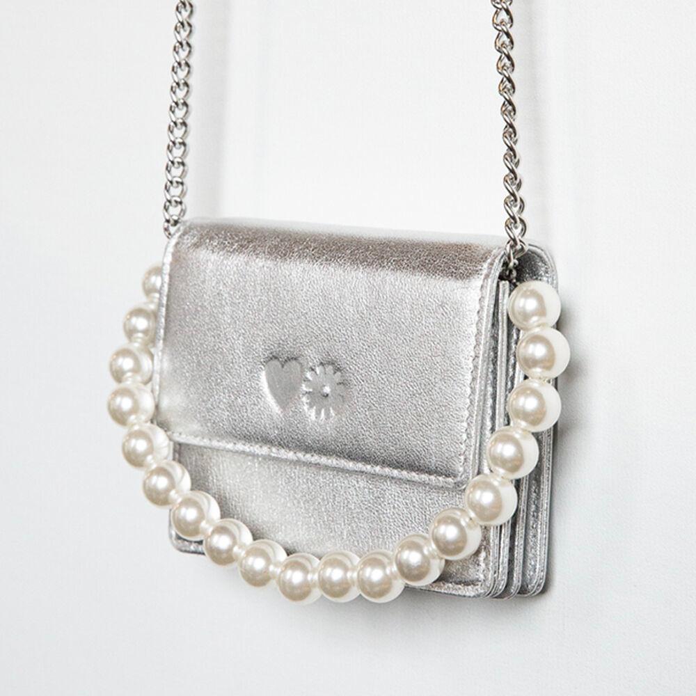 accordion wallet chain bag - silver