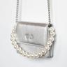 accordion wallet chain bag - silver
