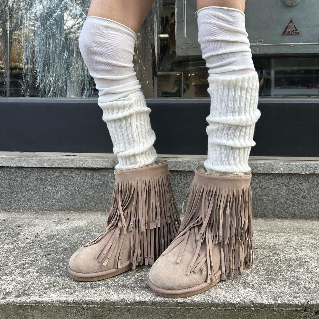 00s 쿨라부라 프린지 & 스터드 웨지 어그 부츠 | 후루츠패밀리