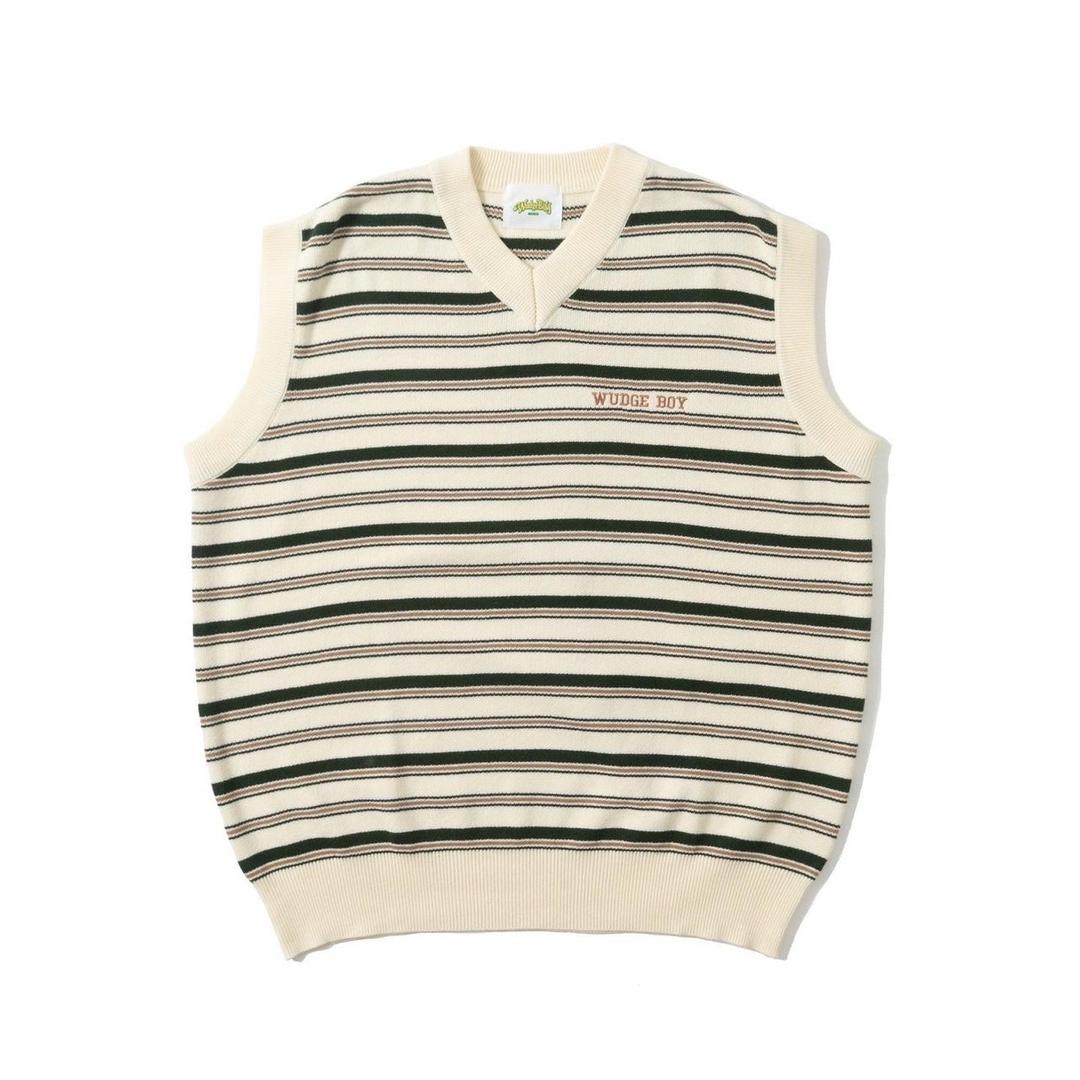 WudgeBoy border knit vest ［AZR-wb-0001-032］ - オフ / M