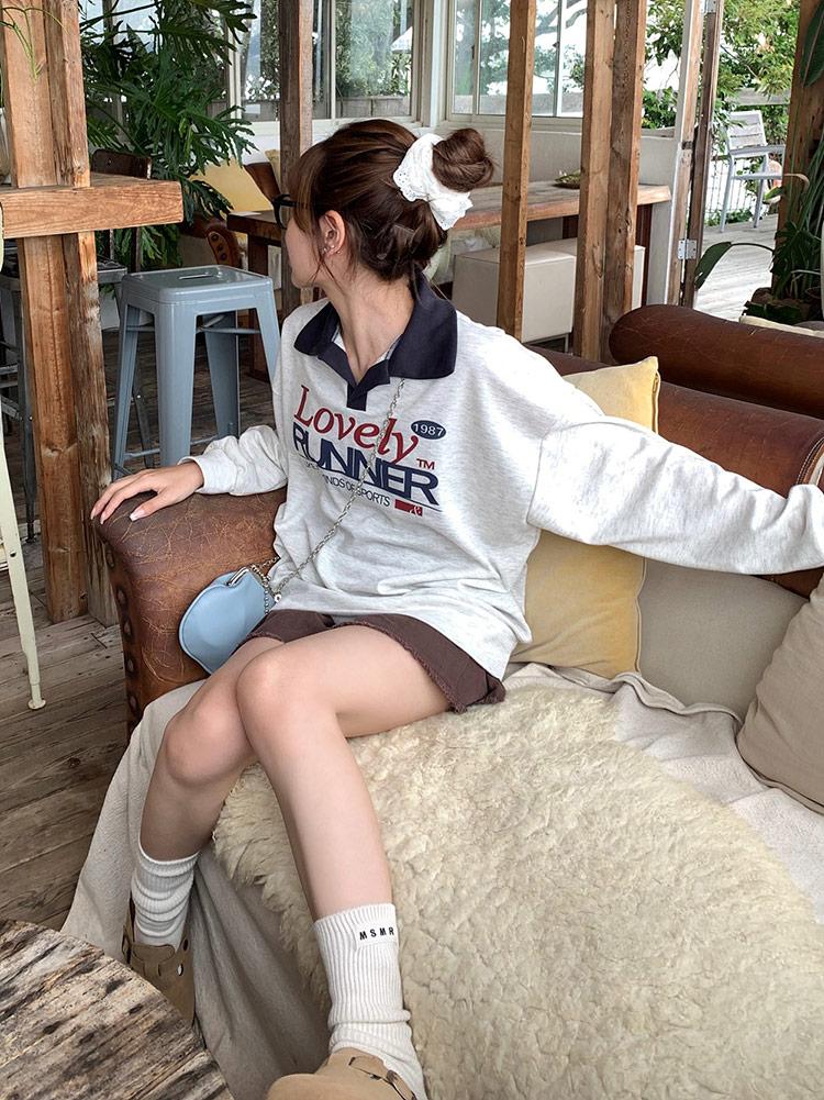 配色カラーネックロゴスウェット・p291831