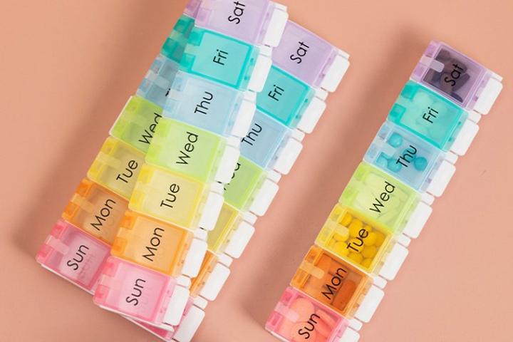 원터치 일주일 알약케이스 휴대용 약통