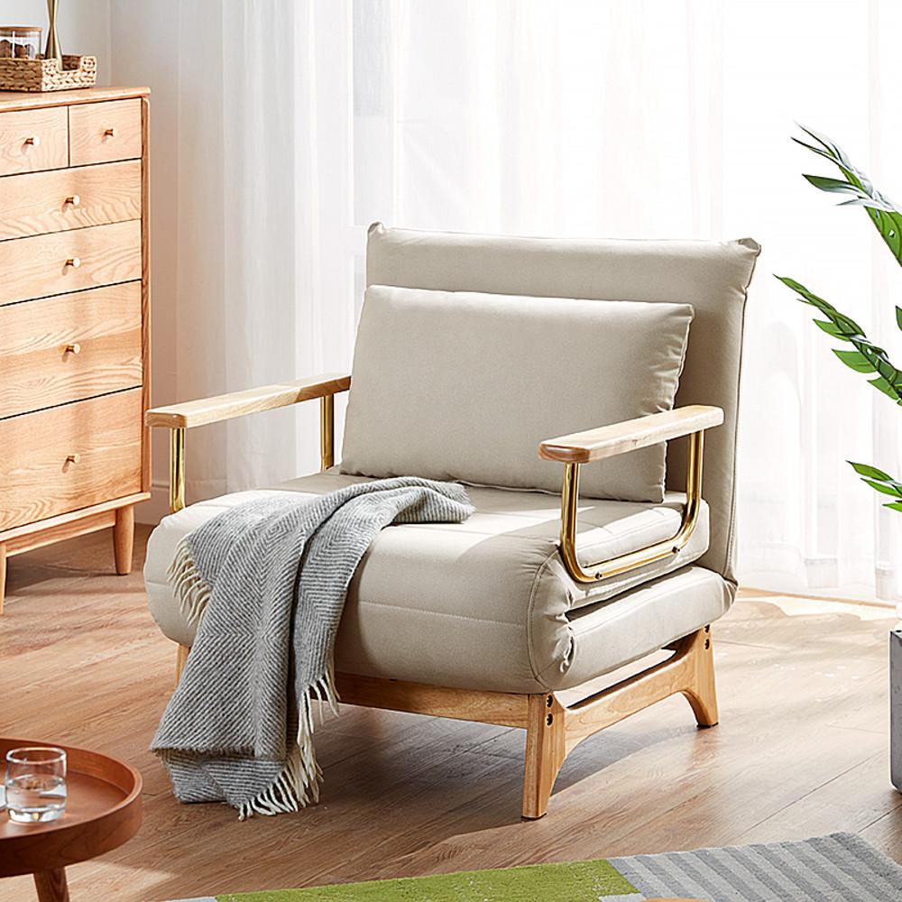 린지홈 틱톡 테크니컬 패브릭 1인용 소파 베드 접이식 원목 침대쇼파 싱글 리클라이너