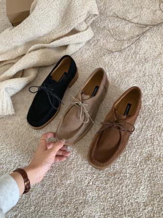 스케치인러브 리얼 소가죽 스웨이드 크로플 로퍼 3col