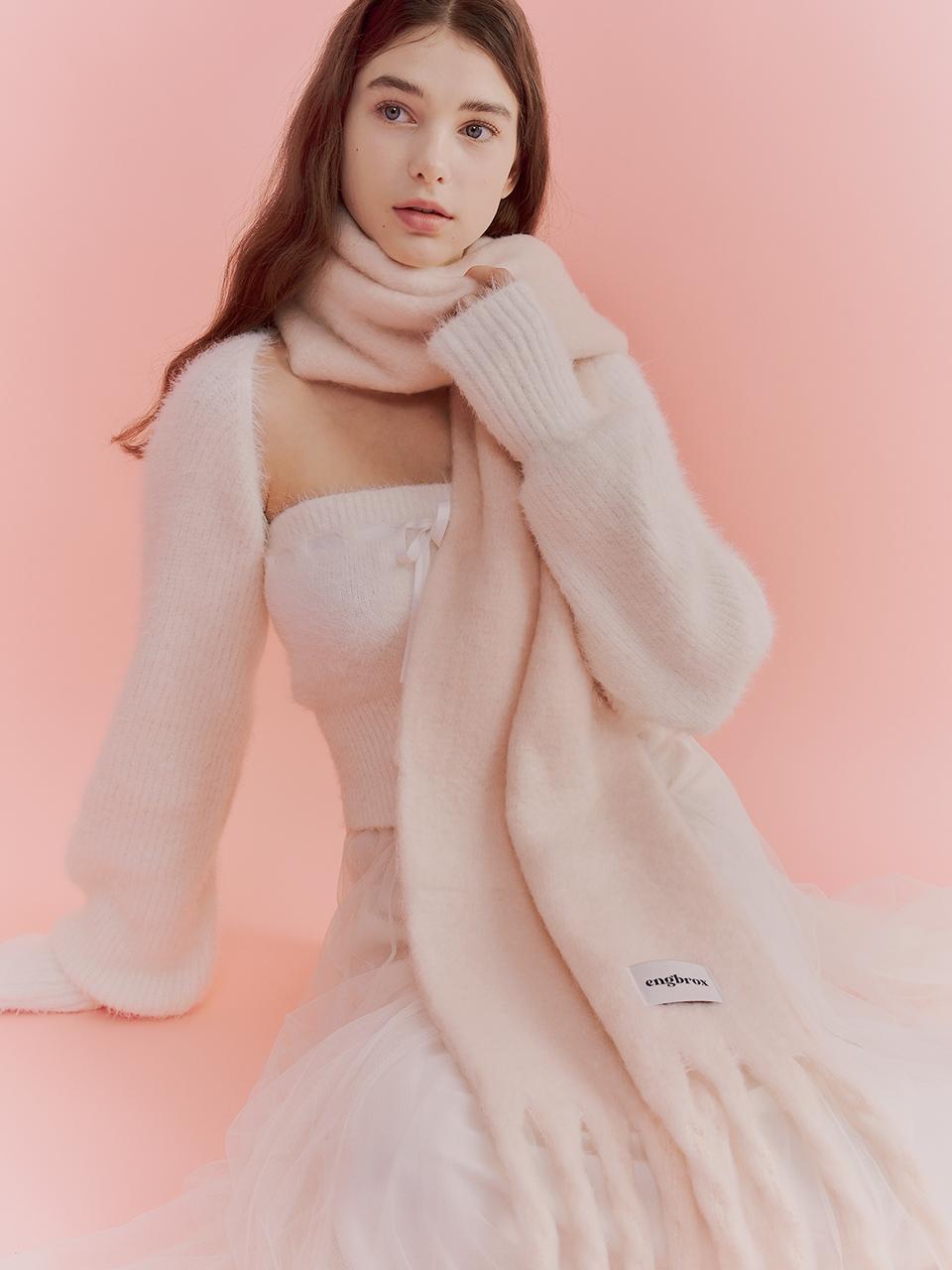 앵브록스 [키스오브라이프 벨 착용] cotton candy muffler_pink