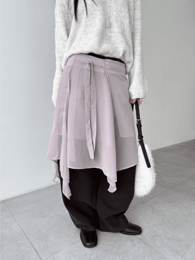 tale wrap button skirts (3color)