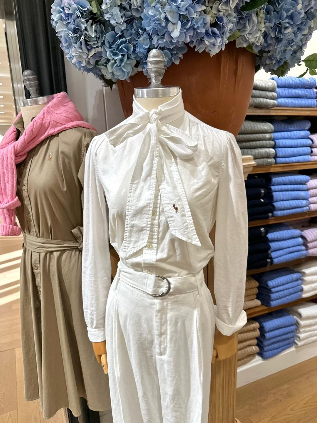 폴로랄프로렌 여성 멀티포니 리본 퍼프 셔츠 2컬러 23FW