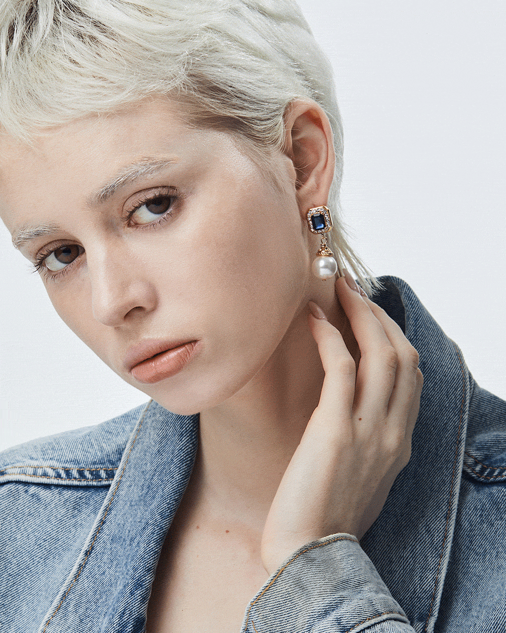 [천연석] Dalmatian Navy Earrings - LIMITED EDITION