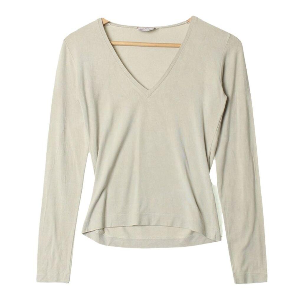 MAX&CO BY MAXMARA막스앤코 베이지 브이넥 슬림 티셔츠 / WOMEN S