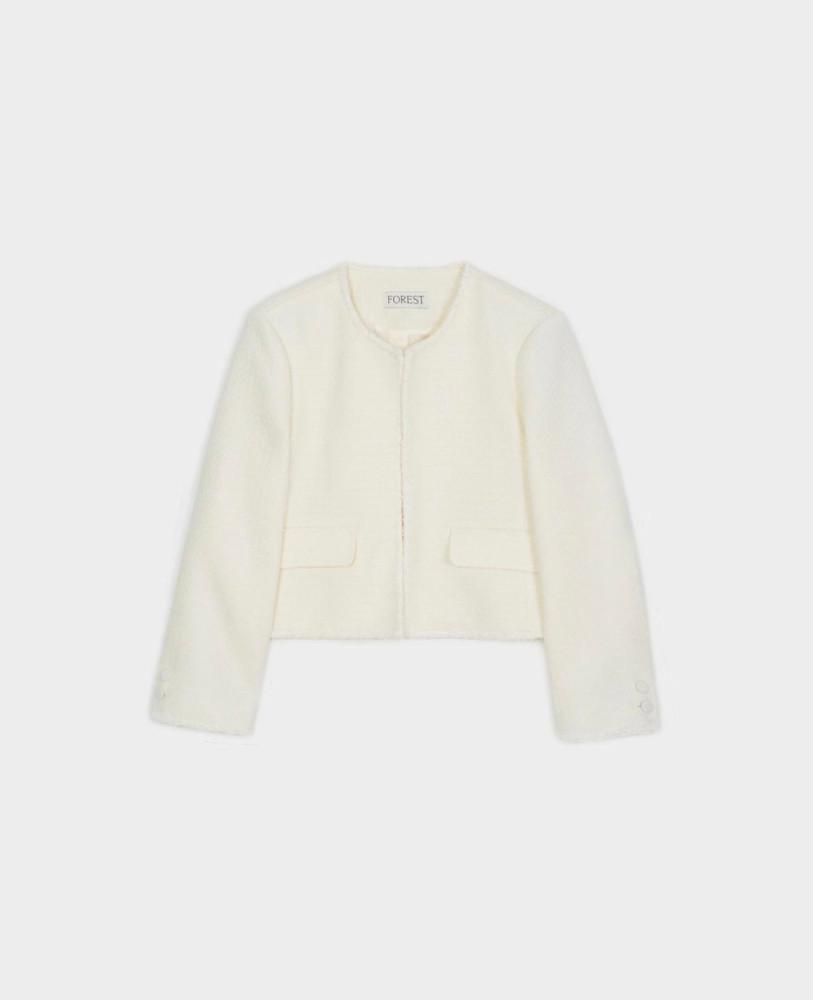 forest 포레스트 릴리 트위드 자켓 노카라자켓