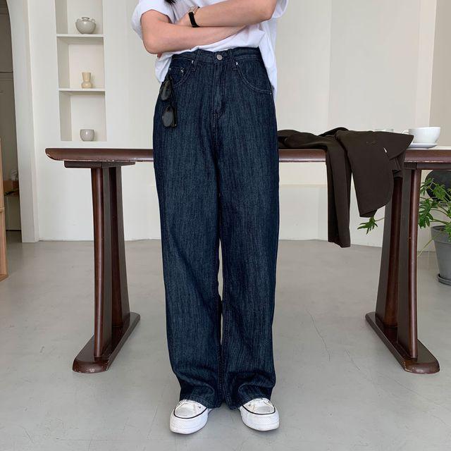 [쿠폰] [실패없는] 맥심 와이드 생지 데님팬츠_뷰러