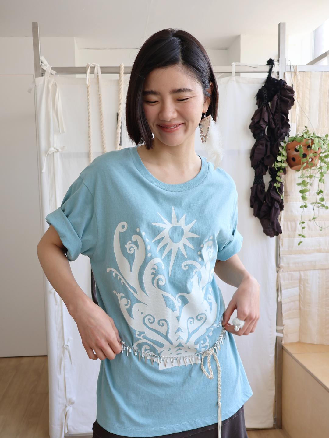 SUNNY TREE T-SHIRT OCEAN BLUE