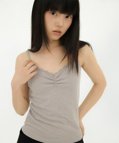 FLOWER EMBOSSED SLEEVELESS GREY