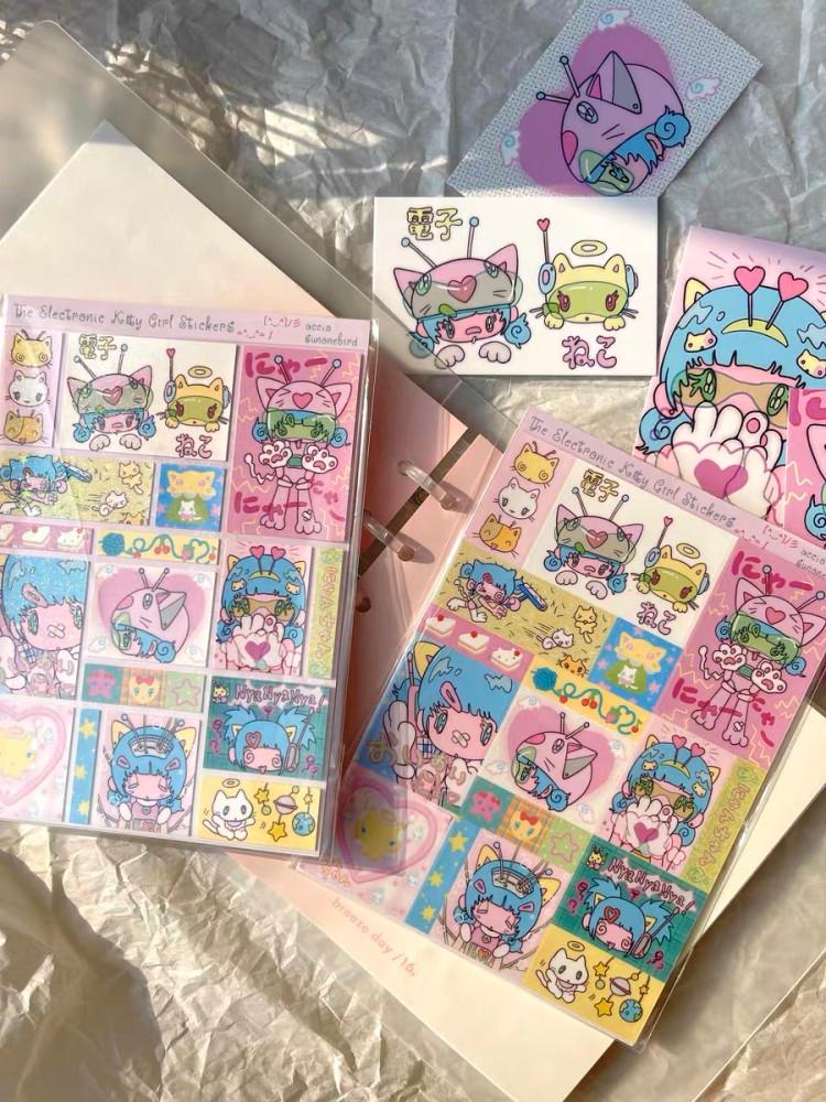 [ ACCIO SHOP ] 로봇 고양이 사각 스티커 2종 by Sunonebird