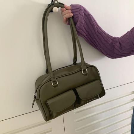 이런 상품 어때요? 아웃포켓 스퀘어 바게트 지퍼 숄더백 가방 4color