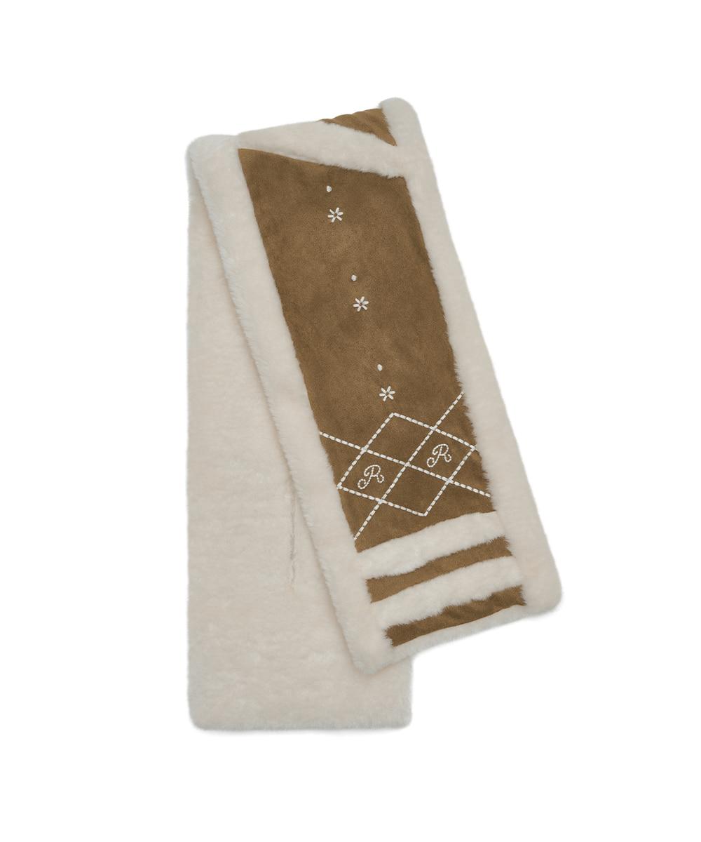 SHEARLING SCARF - BROWN