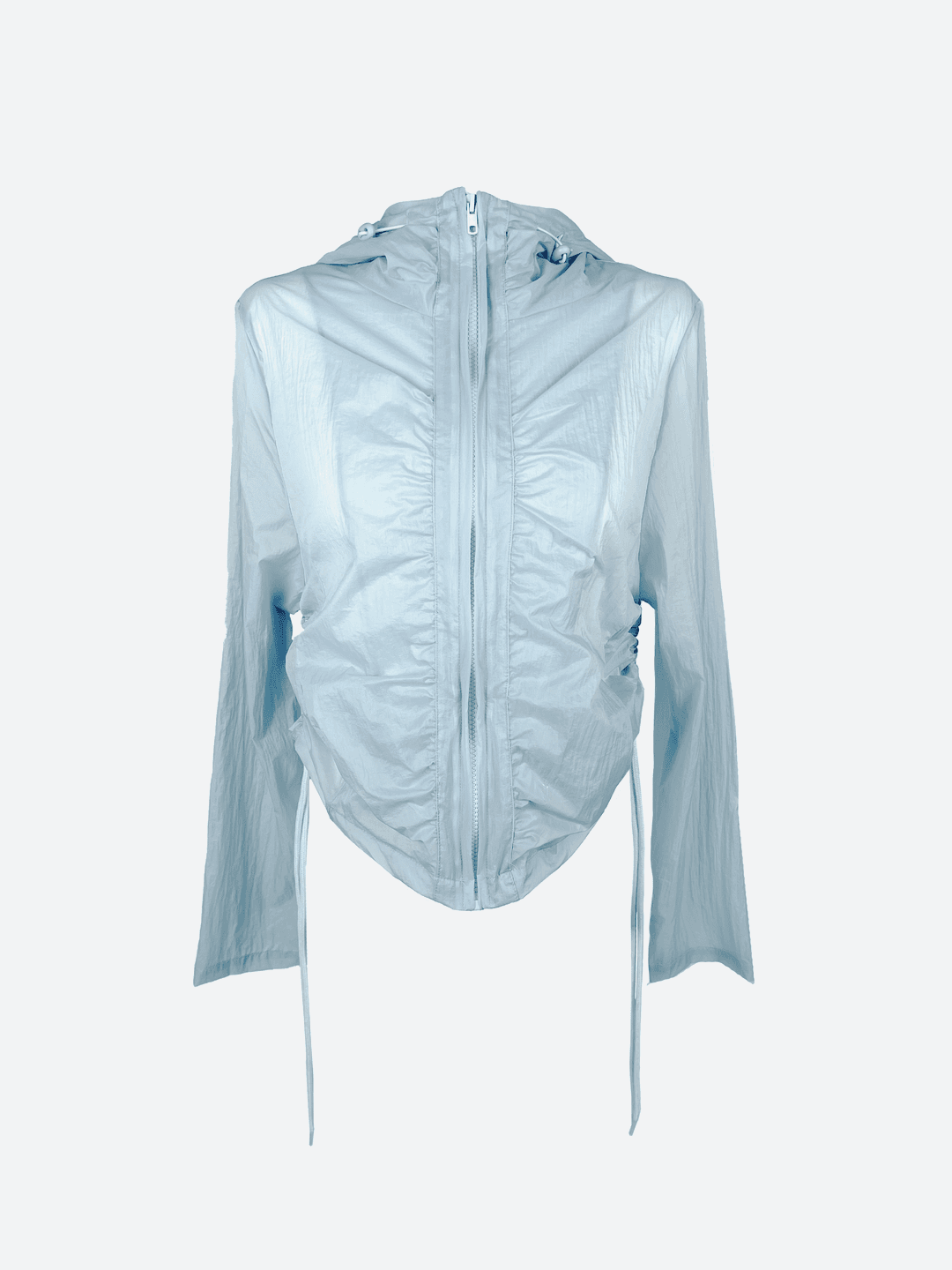 Shirring wind zip up in Sora