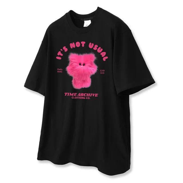 [👕쿠폰가 16,720원 ~7/8][당일배송❤️][국내생산] 루즈핏 오버핏 커플룩 남녀공용 빅사이즈 플러피 반팔티 5color