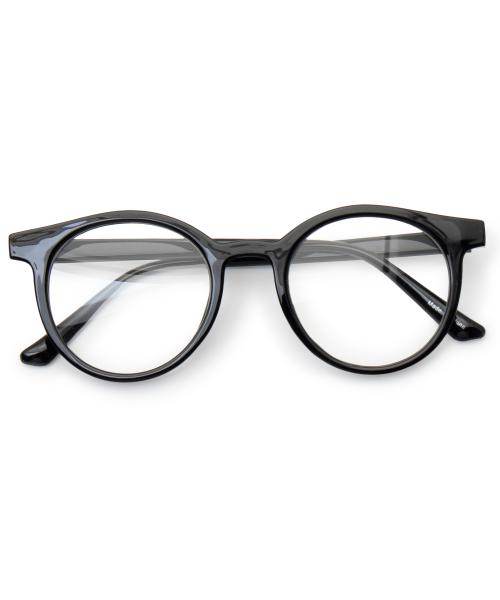 TRV01 라운드 뿔테 안경 블랙