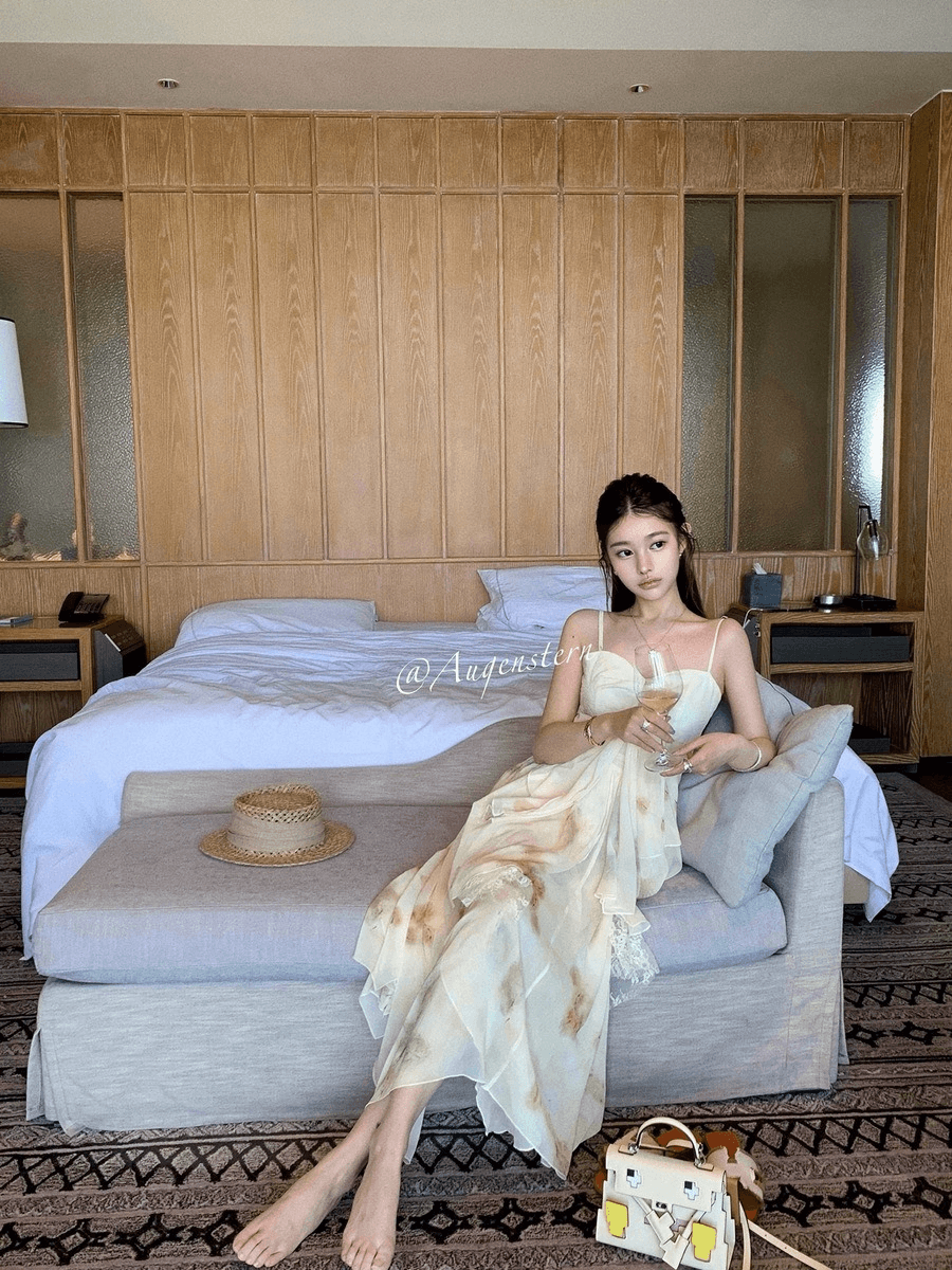 썸머 브릴리언트 블랜드 쉬폰 슬립 원피스
