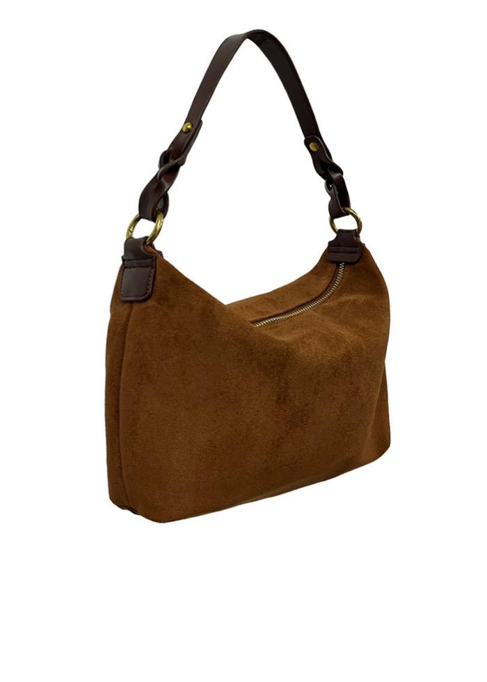 NO.196 CAMEL SUEDE TWEE SHOULDER BAG