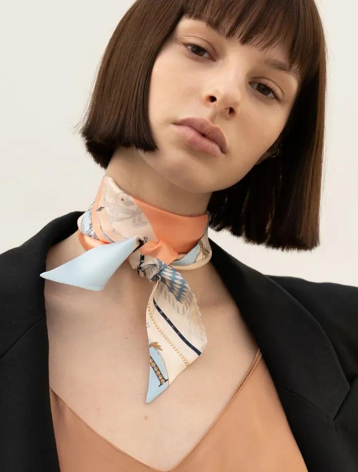 [연예인착용] 실크 쁘띠스카프 트윌리 플레인 SL21SSTPN