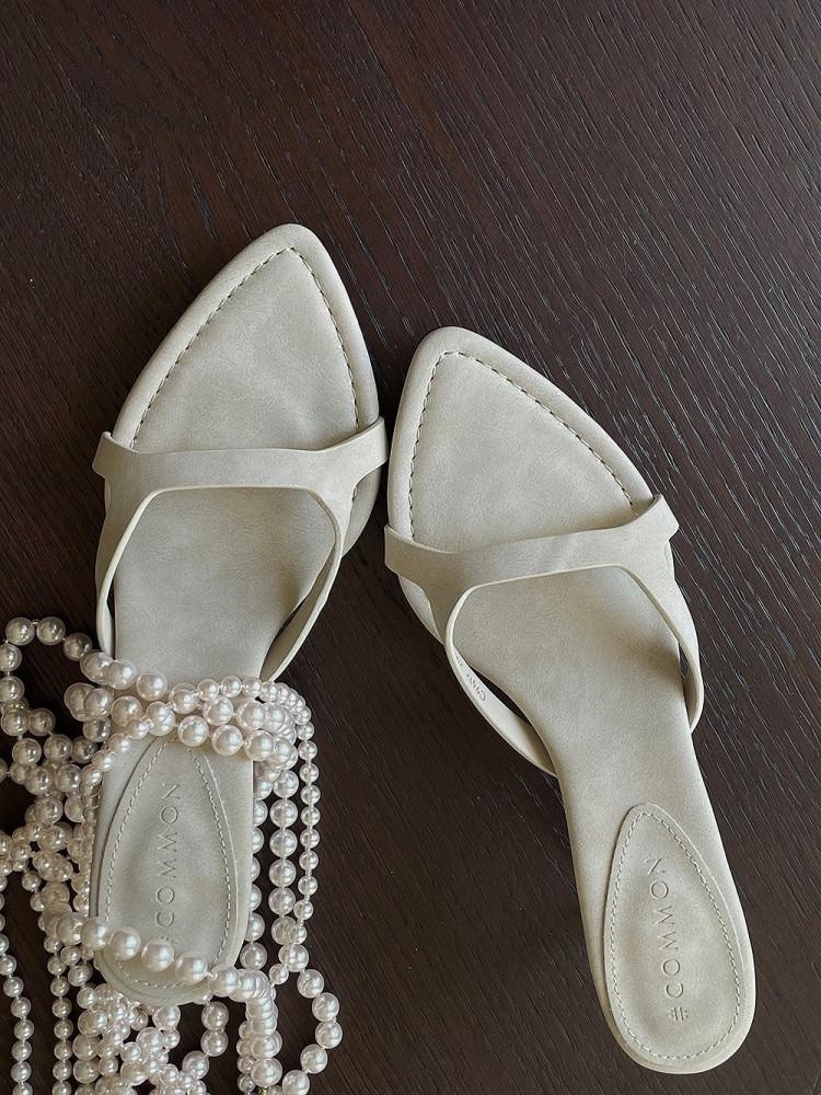 daily 스틸레토 스트랩 뮬 샌들 (3 color)