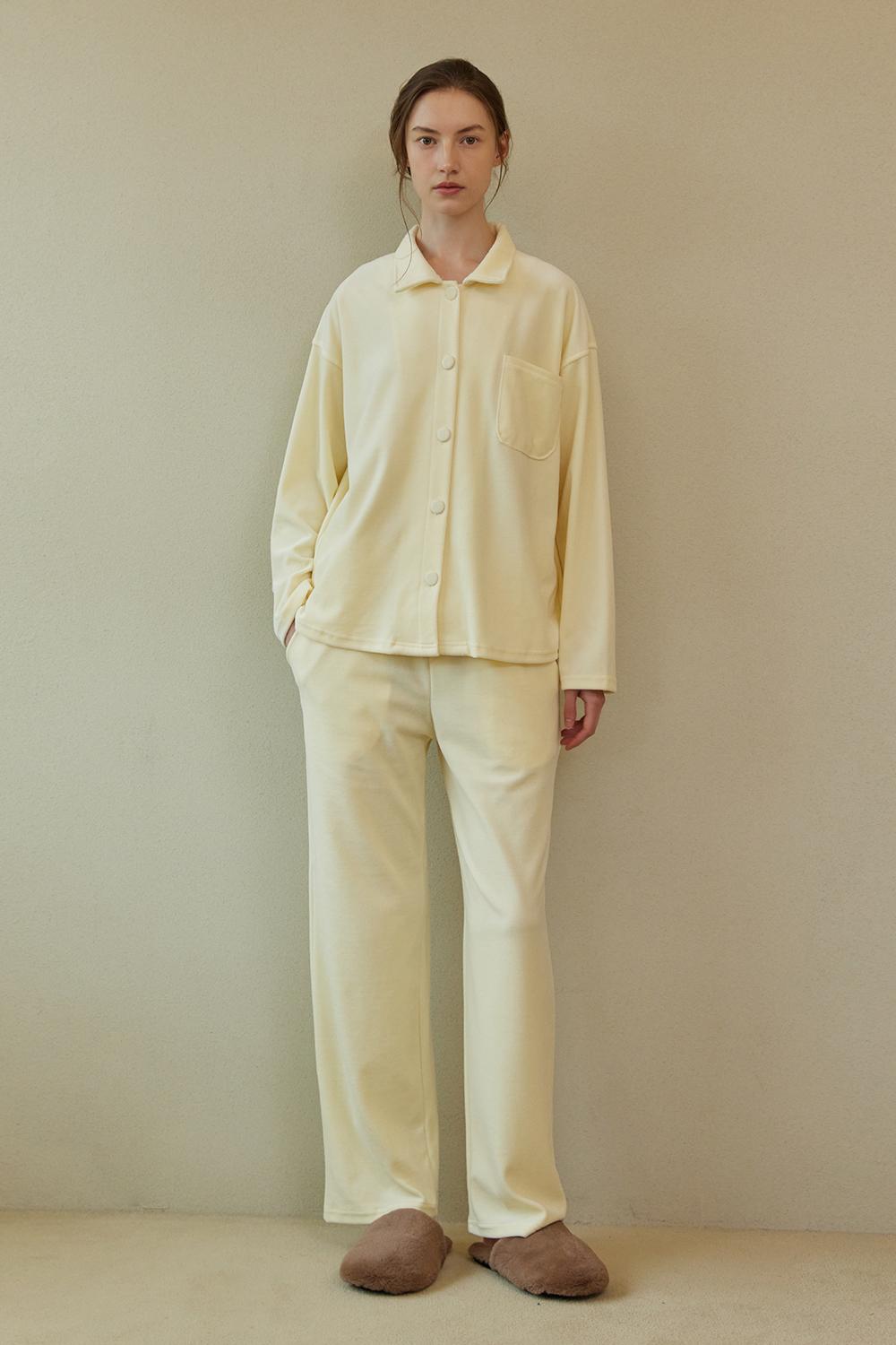 VELOUR PAJAMA SET_cream (women)