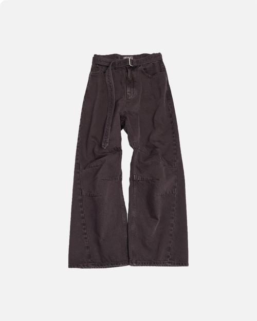 AV 플리츠 다이드 데님 팬츠 (페이디드 퍼플)