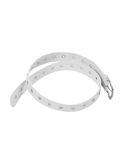 PUNCHING LEATHER BELT / WHITE