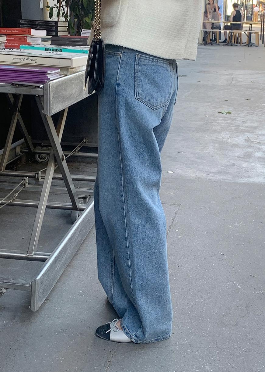 르모어 [15th] Wide Denim - Middle blue