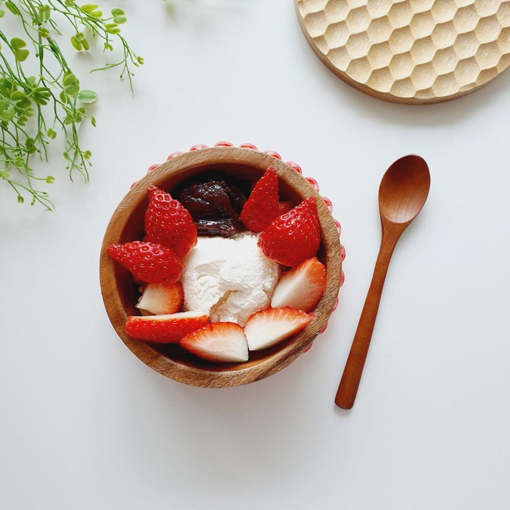 우드요거트볼+요거트스푼 세트 그릭요거트 감성식기