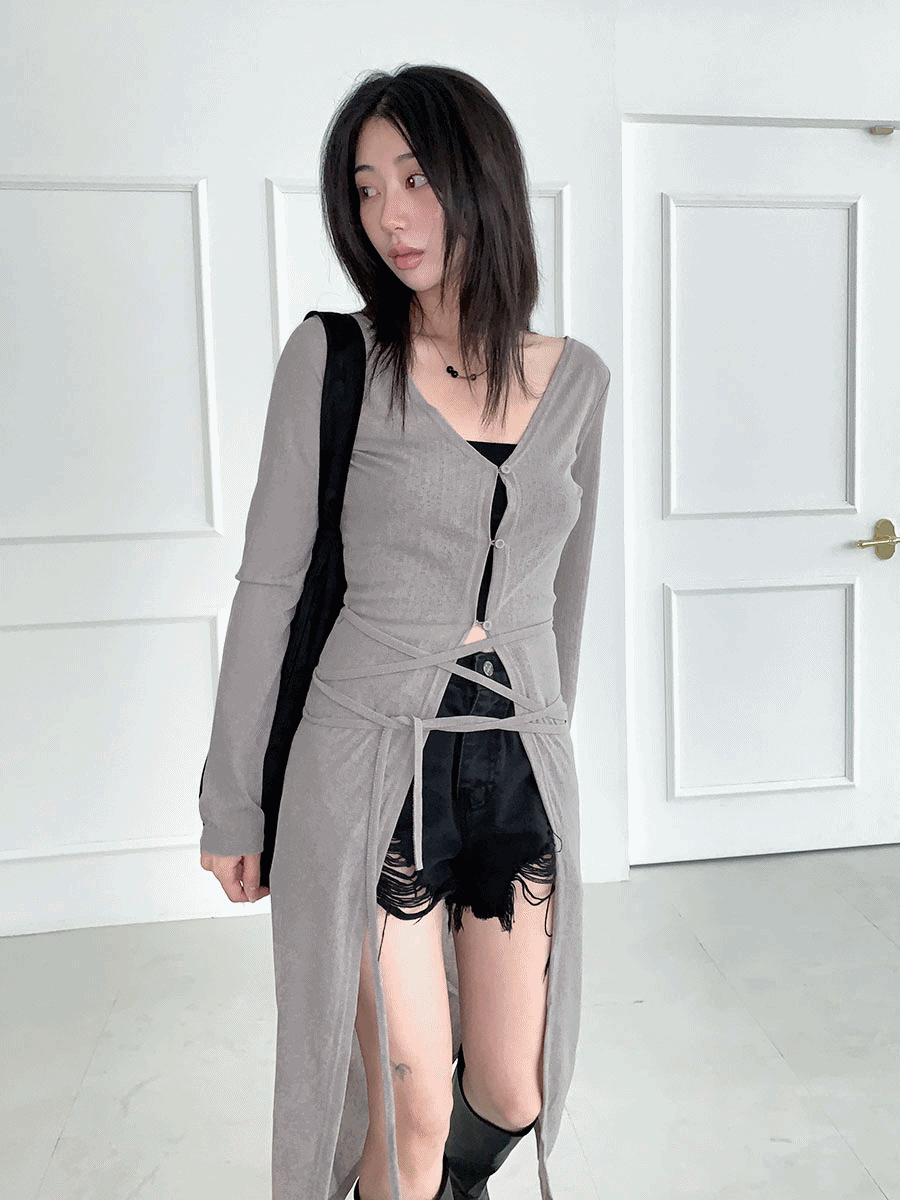 헤일리 스트랩 롱 가디건