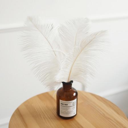 [1+1] 화이트 타조 깃털 장식 소품 25cm