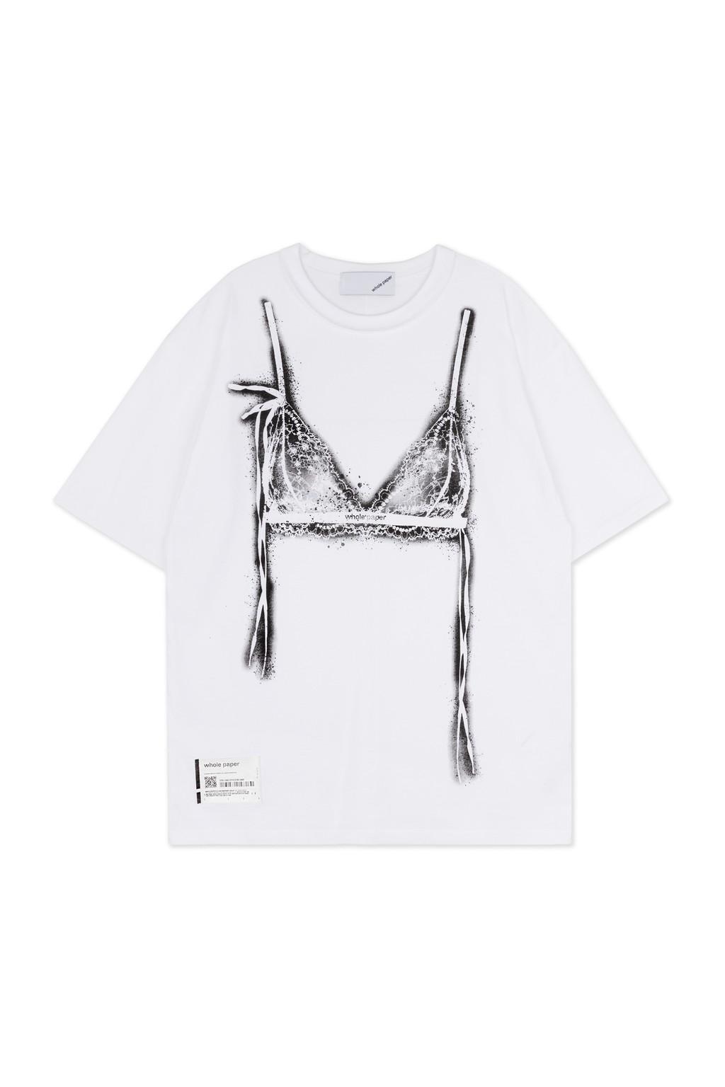 브라 스프레이 그래픽 티셔츠 (화이트)