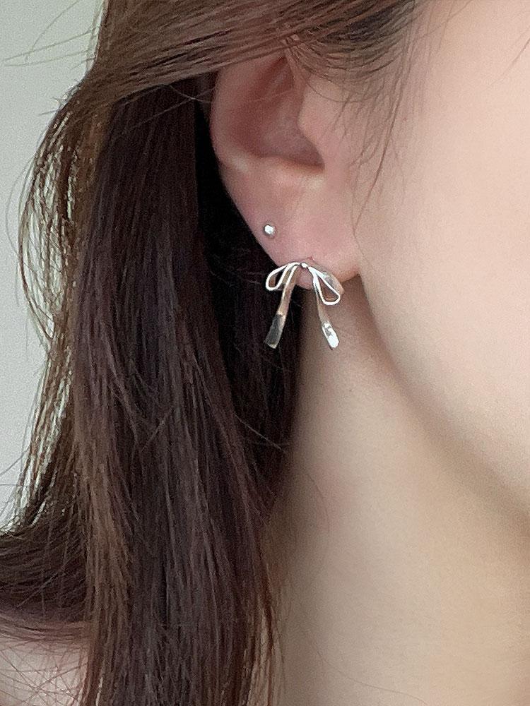 [*주문폭주] 925 silver draping ribbon earring