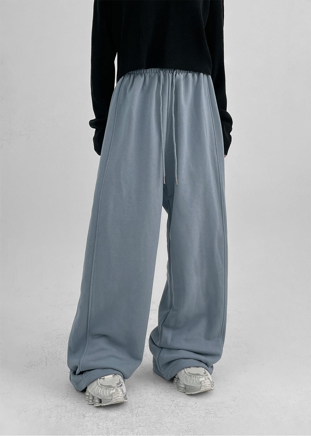 (UNISEX) 드캉 절개 와이드 스트링팬츠 *