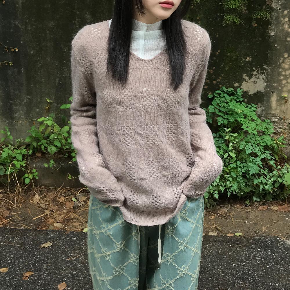 vintage twisted punching knit